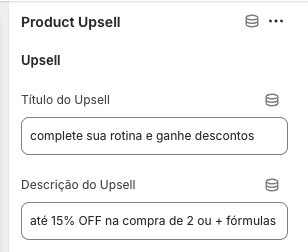 Config upsell De PDP